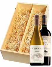 Wijnkist met Chakana Estate Selection Chardonnay en Chakana Nuna Malbec